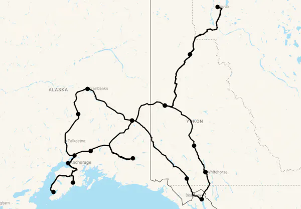Karte 29 Tage Alaska, Yukon & Northwest Territories