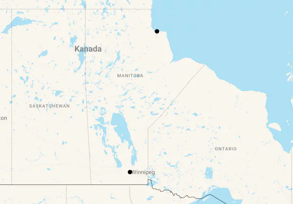 Karte 7 Tage Eisbären und Belugawale im Sommer in Manitoba