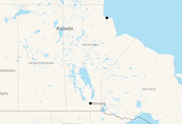 Karte 7 Tage Hudson Bay Odyssey Nanuk Lodge - Eisbären und Nordlichter