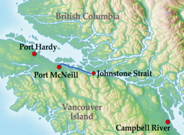 Karte 4 Tage Orca Camp Vancouver Island - Mit dem Kajak Wale beobachten