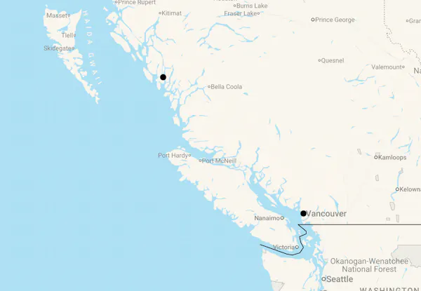 Karte 5 Tage Spirit Bear Lodge: Grizzly- und Geisterbären in Westkanada