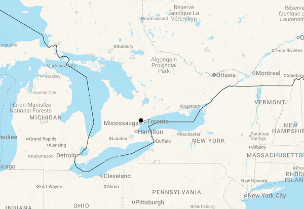 Karte 15 Tage Ontario mit dem Wohnmobil