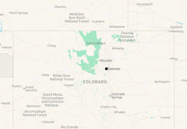 Karte 6 Tage City Trip Denver
