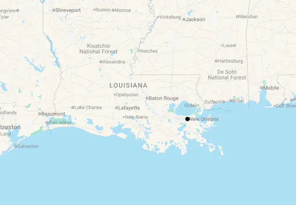 Karte 6 Tage City Trip nach New Orleans