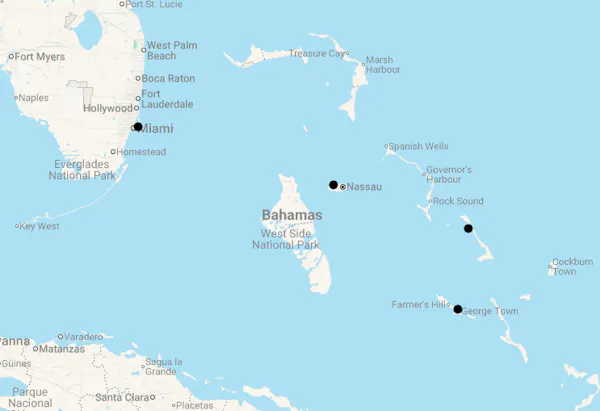 Karte 15 Tage Miami & Bahamas
