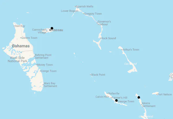 Karte 12 Tage Bahamas: Out Islands entdecken