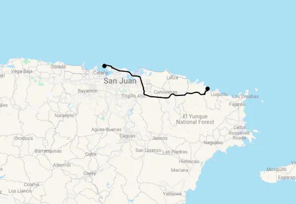 Karte 10 Tage Puerto Rico entdecken