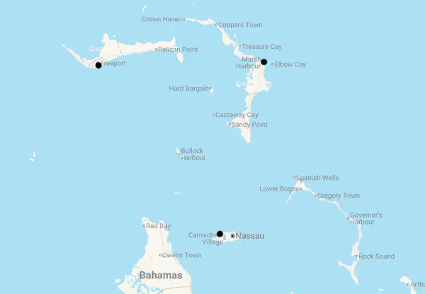 Karte 14 Tage Bahamas zum Kennenlernen