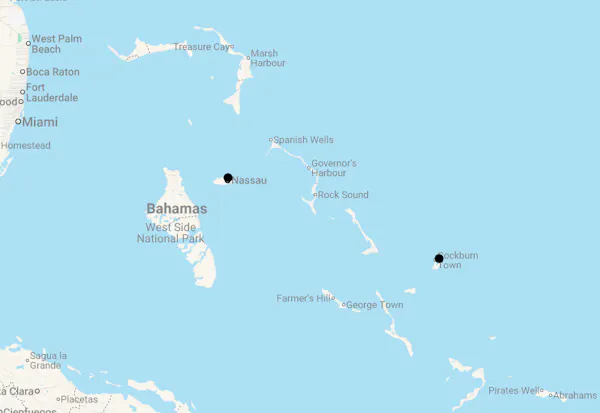 Karte 10 Tage Sehnsuchtsort Bahamas