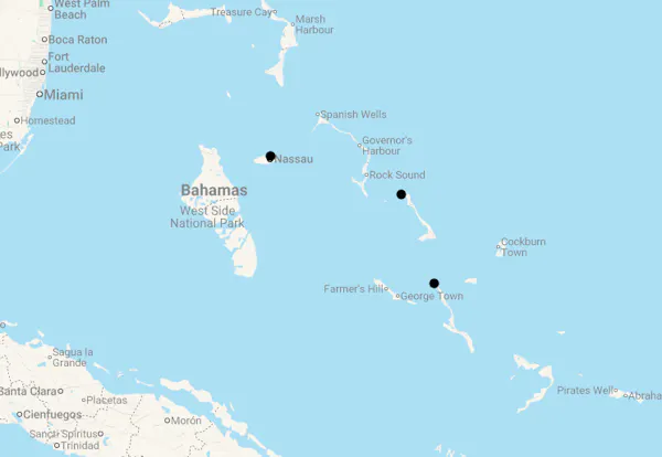 Karte 14 Tage Traumreise Bahamas