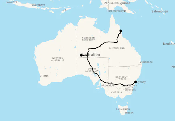Karte 15 Tage Sydney, Rock & Reef