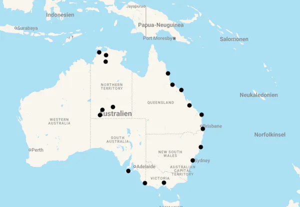 Karte 27 Tage Australia Explorer