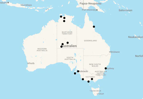 Karte 20 Tage Terra Australis mit Zugfahrt The Ghan