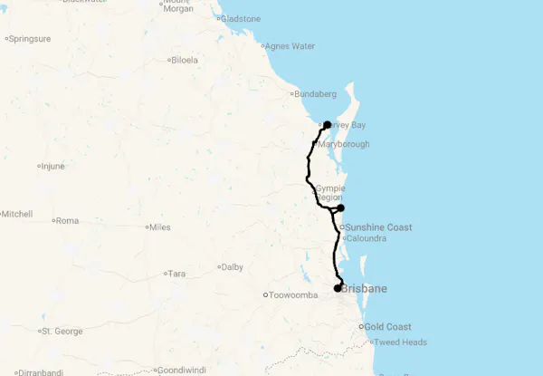 Karte 10 Tage Best of Southern Queensland