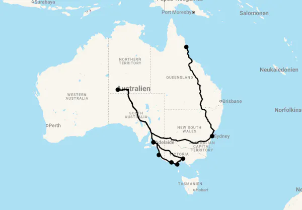 Karte Australiens Ikonen