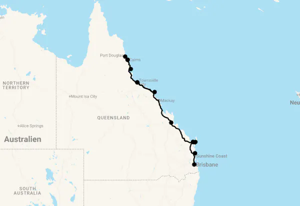 Karte 31 Tage Best of Queensland Deluxe