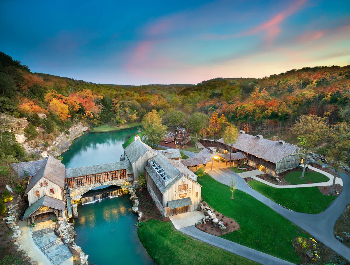 1 Dogwood Canyon Nature Park entrance at sunset