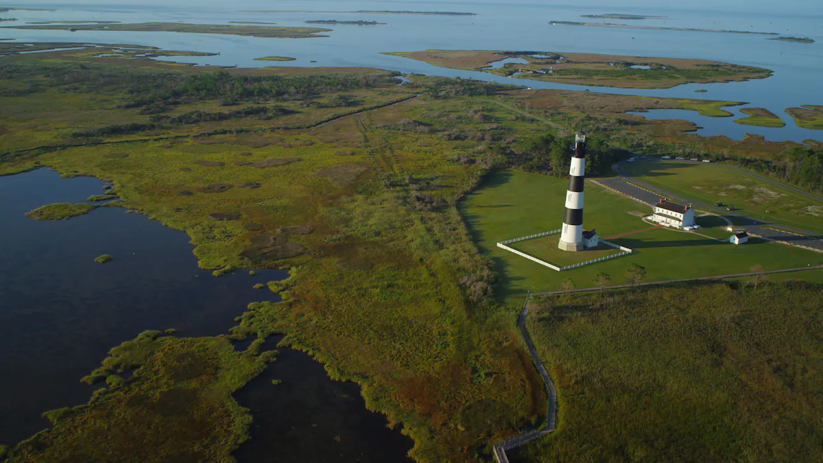 Bodie Island Lighthouse Outer Banks NC aerial 1