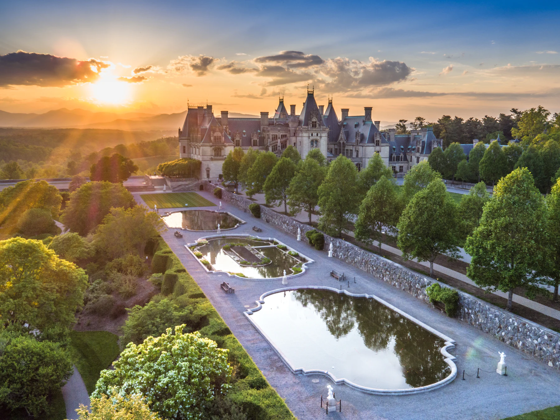 Copy of Biltmore Italian Gardens Landscape at Sunset