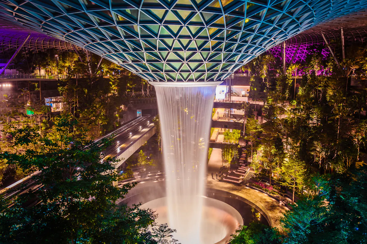 Jewel HSBC Rain Vortex at Night