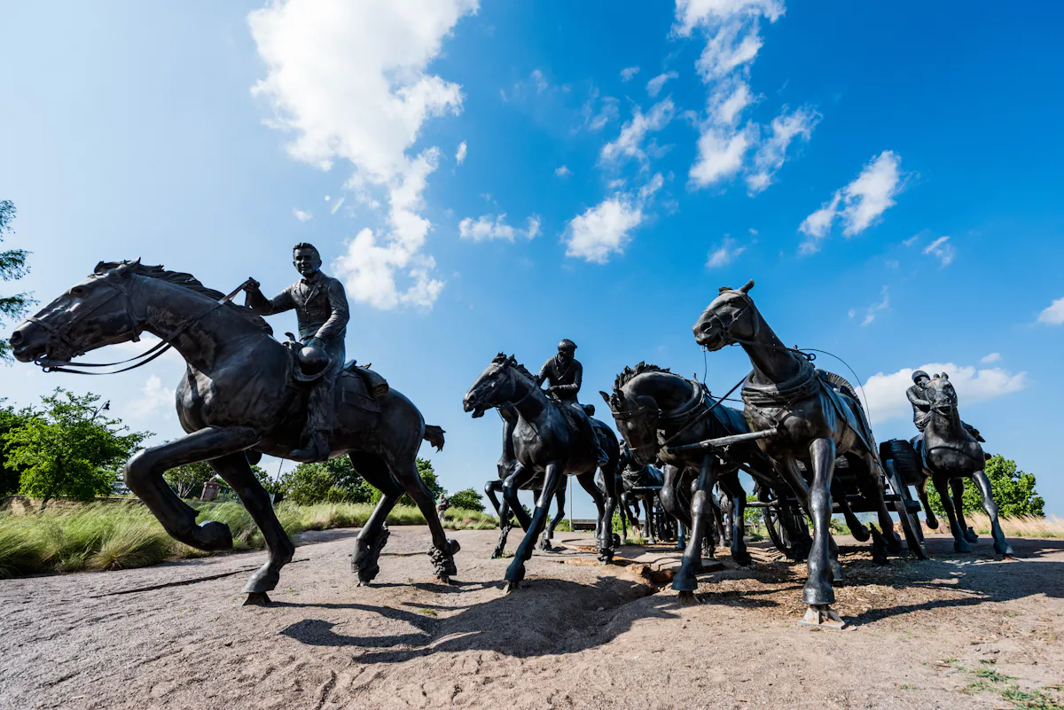 Land Run Statue along the Bricktown canal