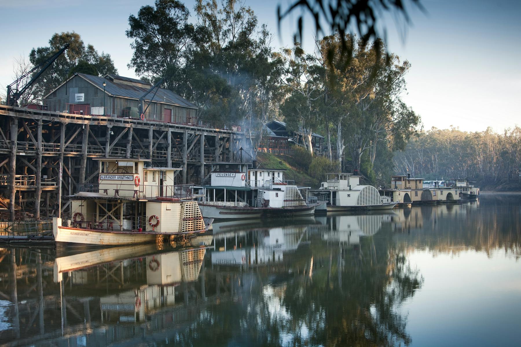 Paddle steamers at Echuca Wharf 125242 Copyright Visit Victoria