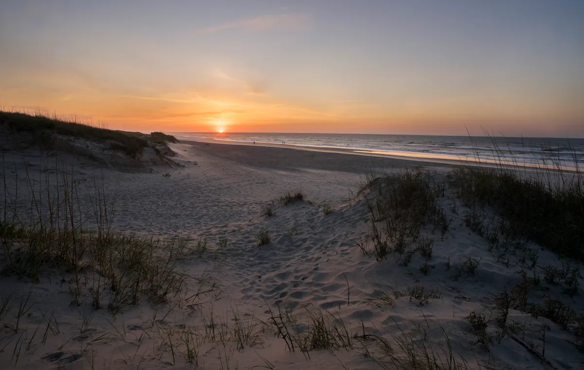 Peaceful Shot of Sand Dunes in Ocracoke at Sunrise2