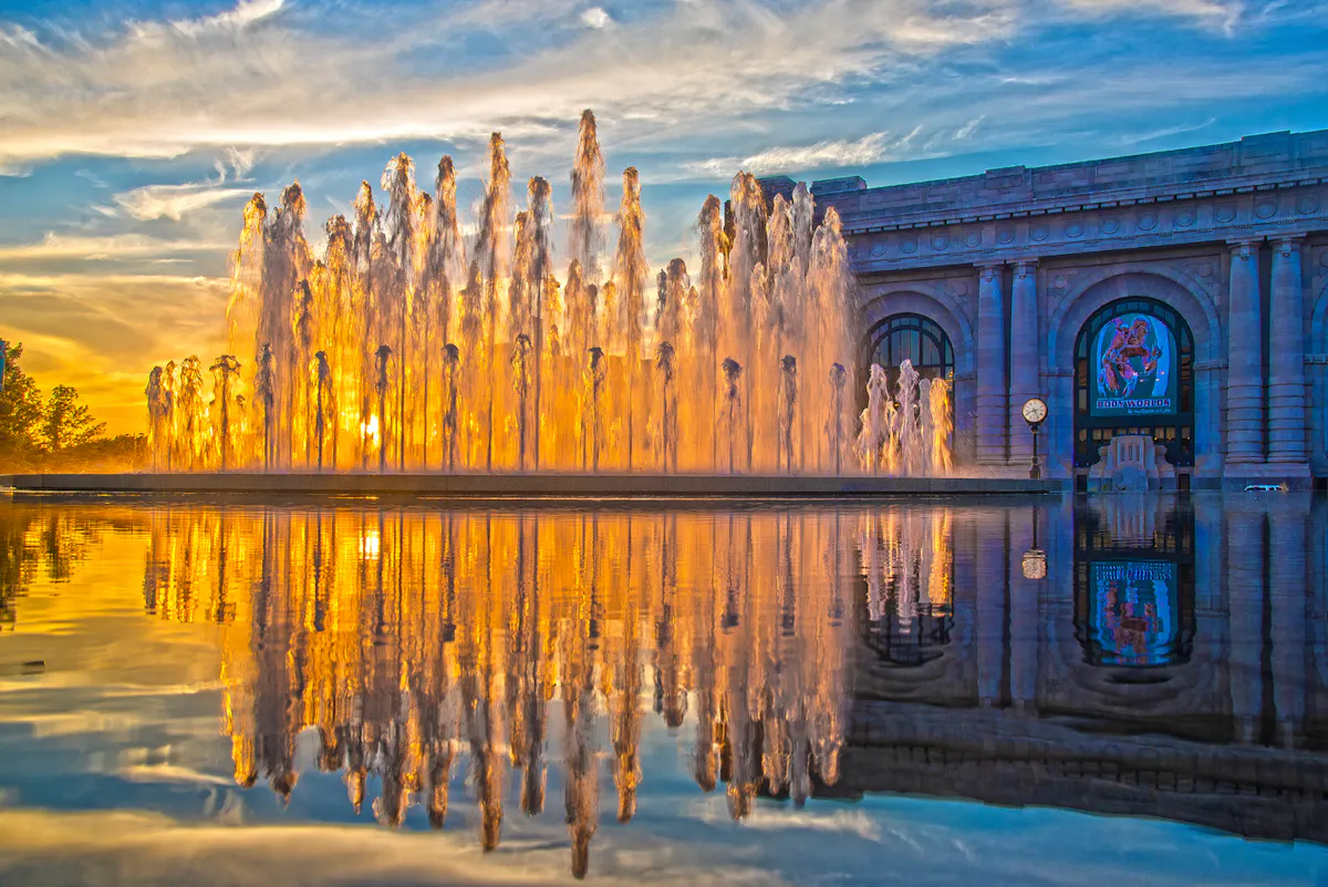 Union Station Fountain Sunset