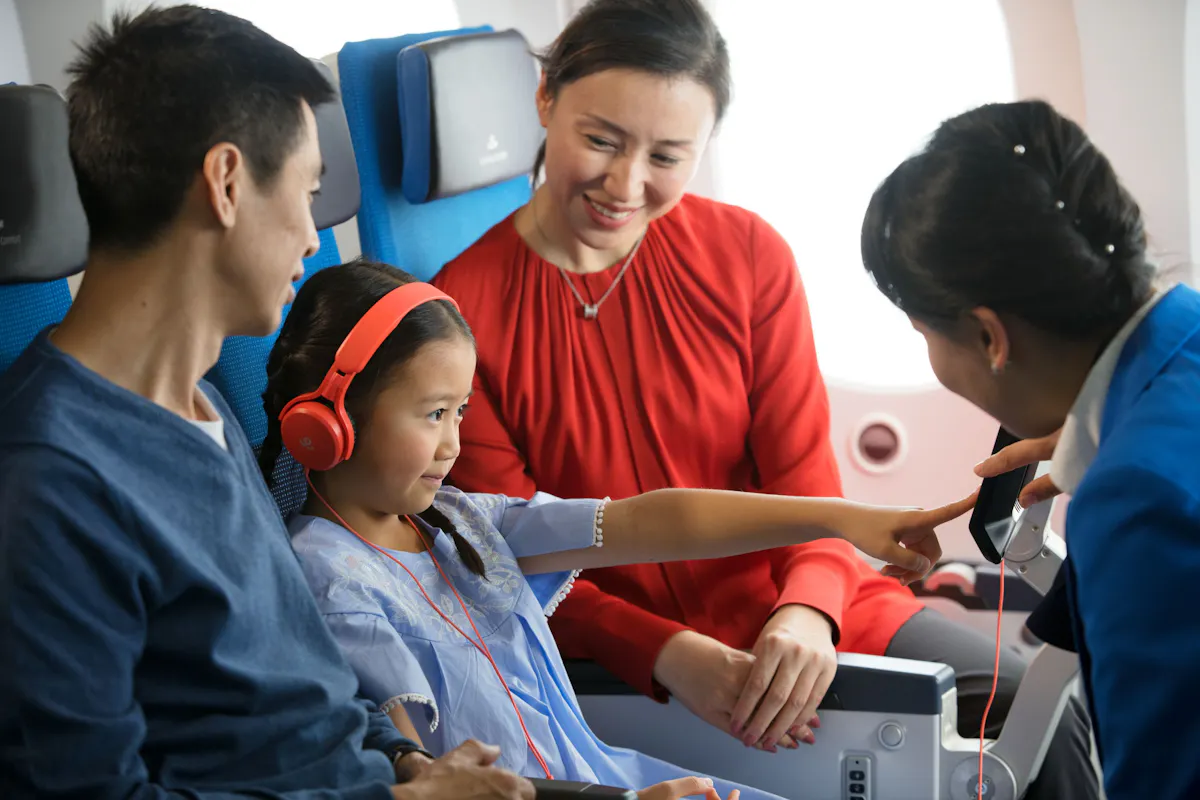 print Economy comfort family with a child