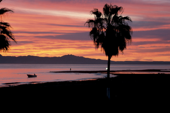Baja CaliforniaBuchtLoretoSonnenuntergang