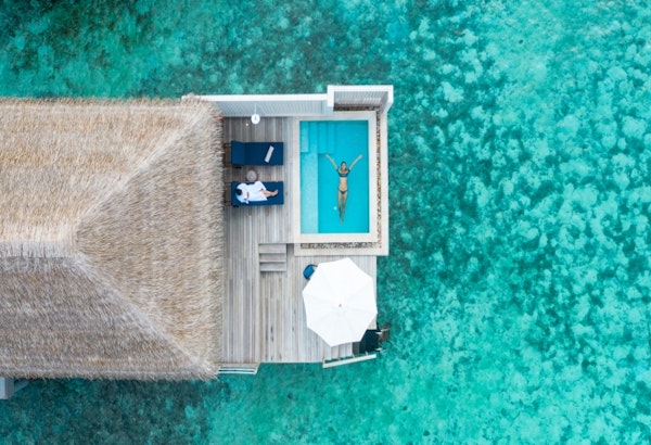 HotelMaledivenBaglioni Resort Maldives Aerial Pool Water Villa