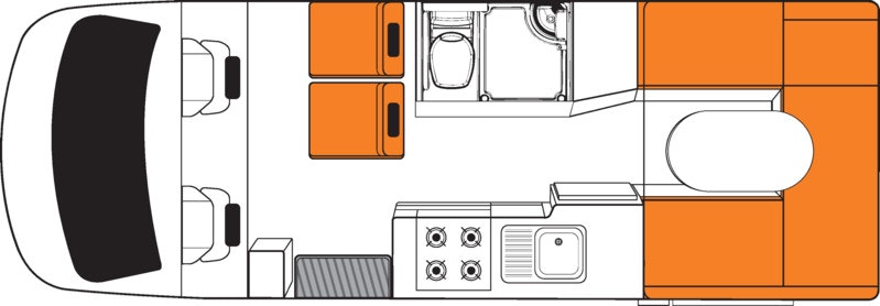CamperBritzNeuseelandDiscovery FloorplanDay