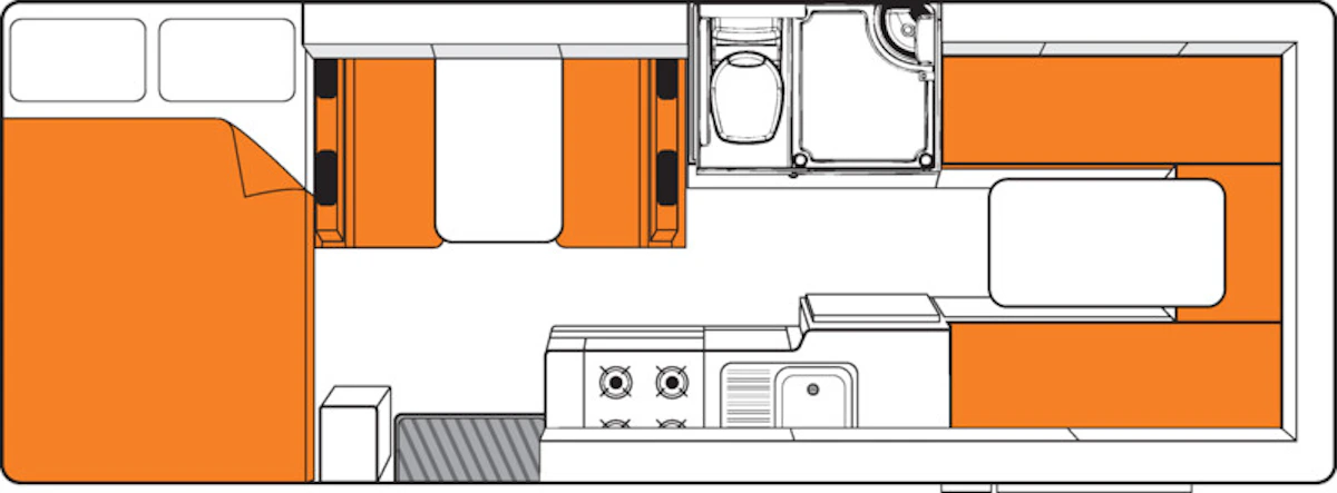 CamperBritzNeuseelandFrontier FloorplanDay