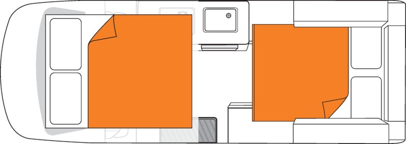 CamperBritzNeuseelandVoyager FloorplanNight