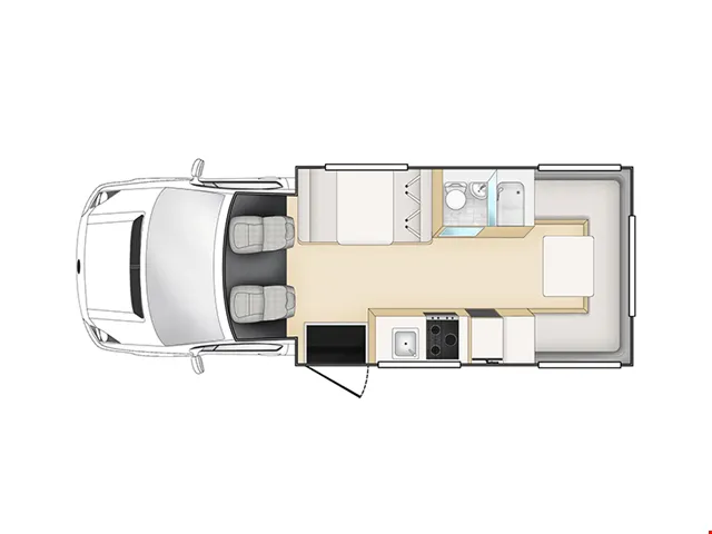 CamperApolloNeuseelandEuroCamper FloorplanDay