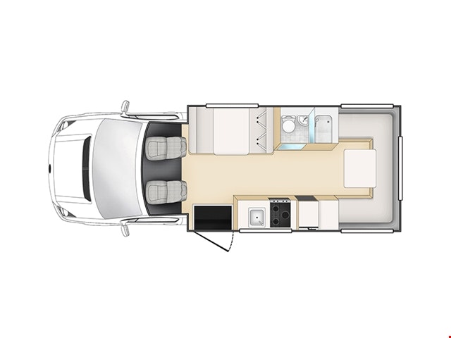 CamperApolloNeuseelandEuroCamper FloorplanDay