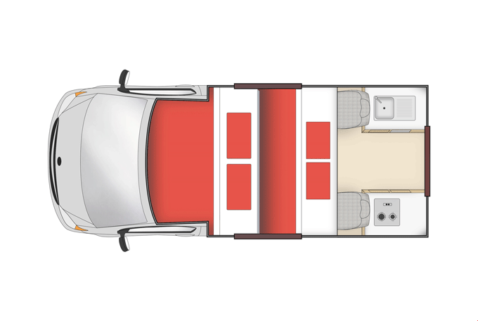 CamperApolloNeuseelandHippieEndeavour FloorplanNight