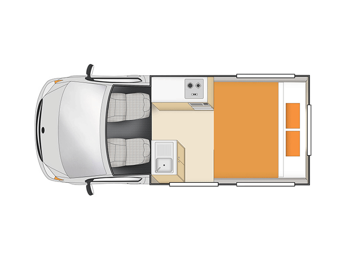 CamperApolloNeuseelandHippieHiTop FloorplanNight