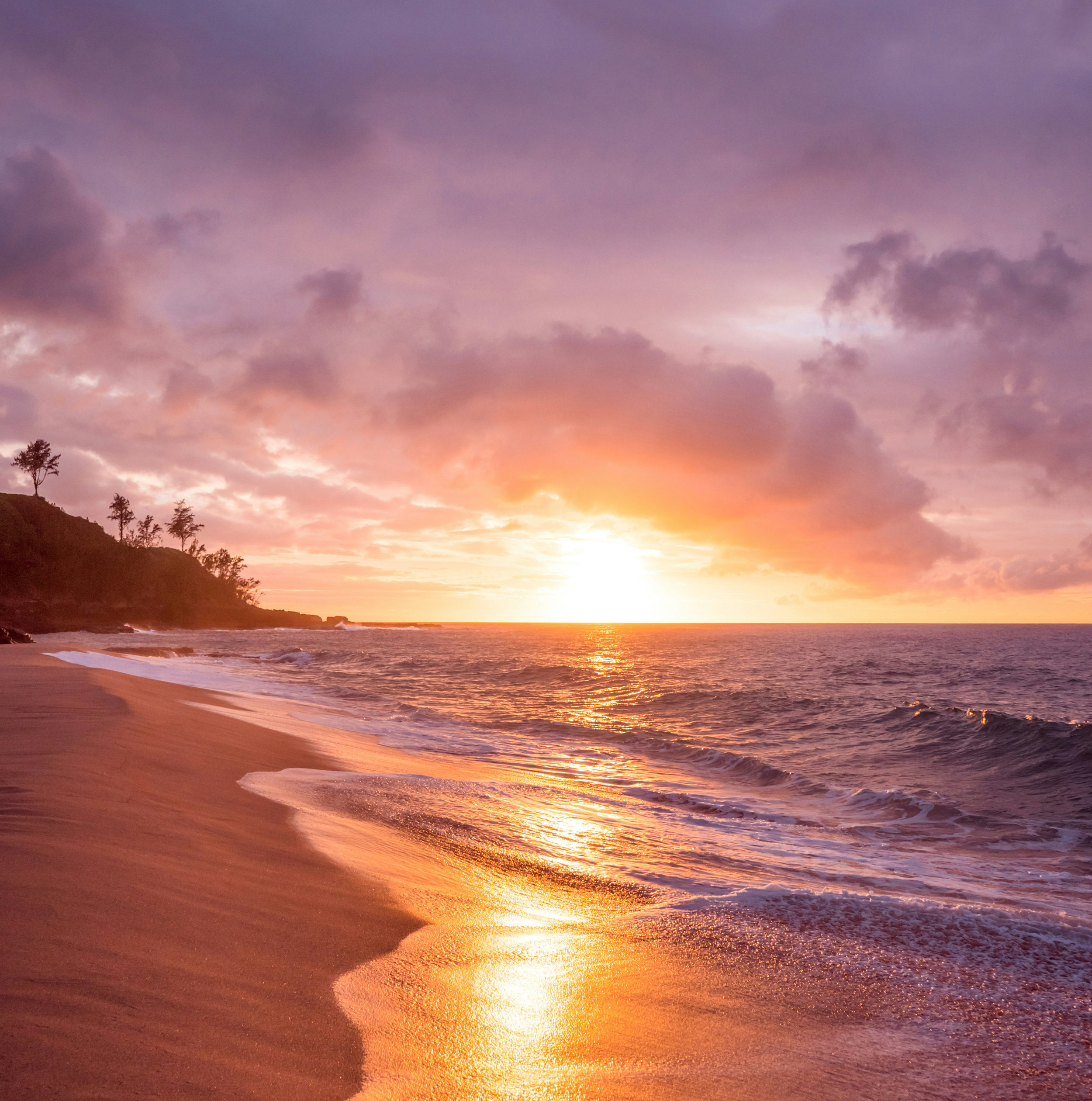 HDHawaiiSundown ornage beach