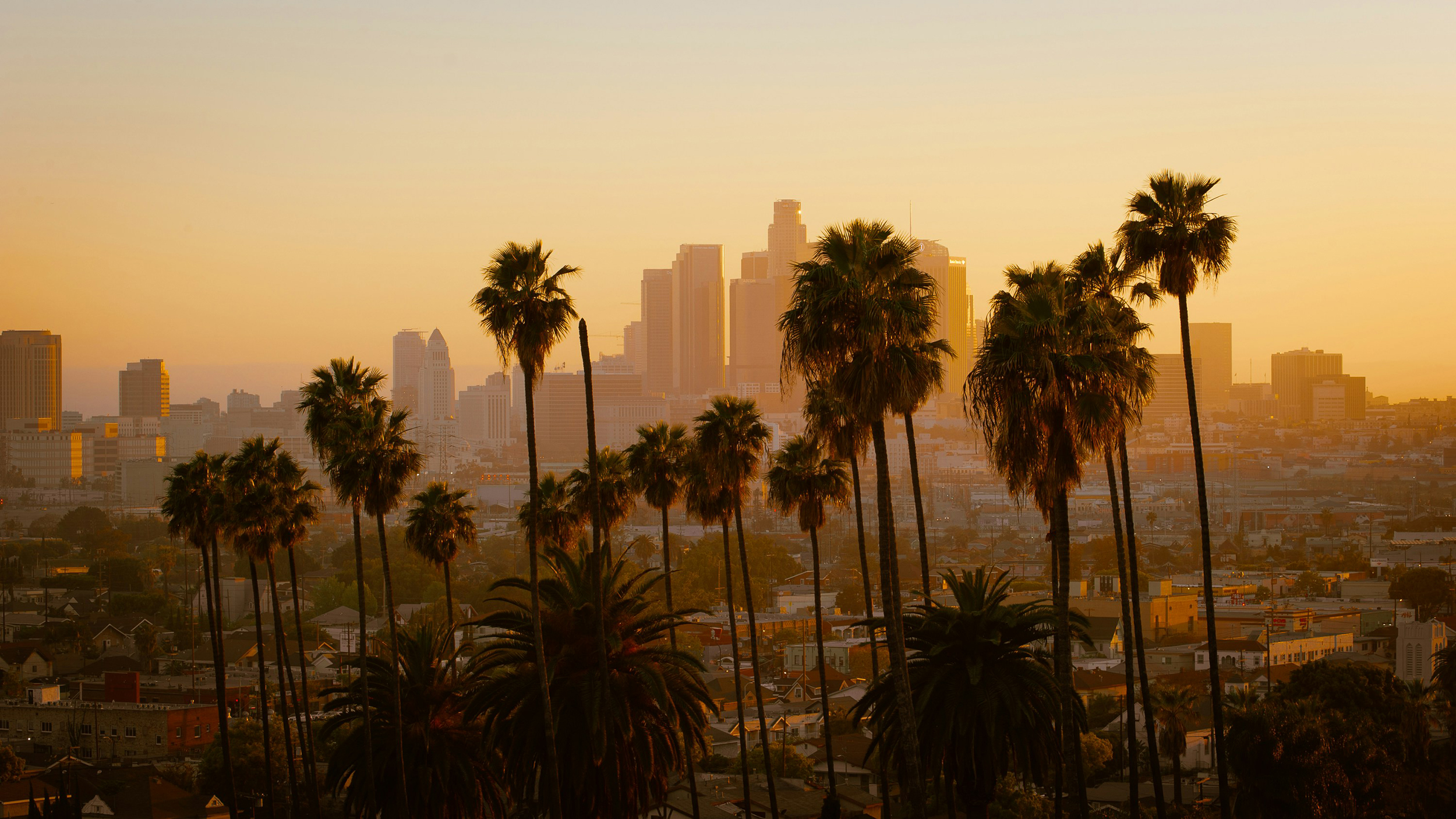 HDCaliforniaLos Angelessunset LosAngeles skyline