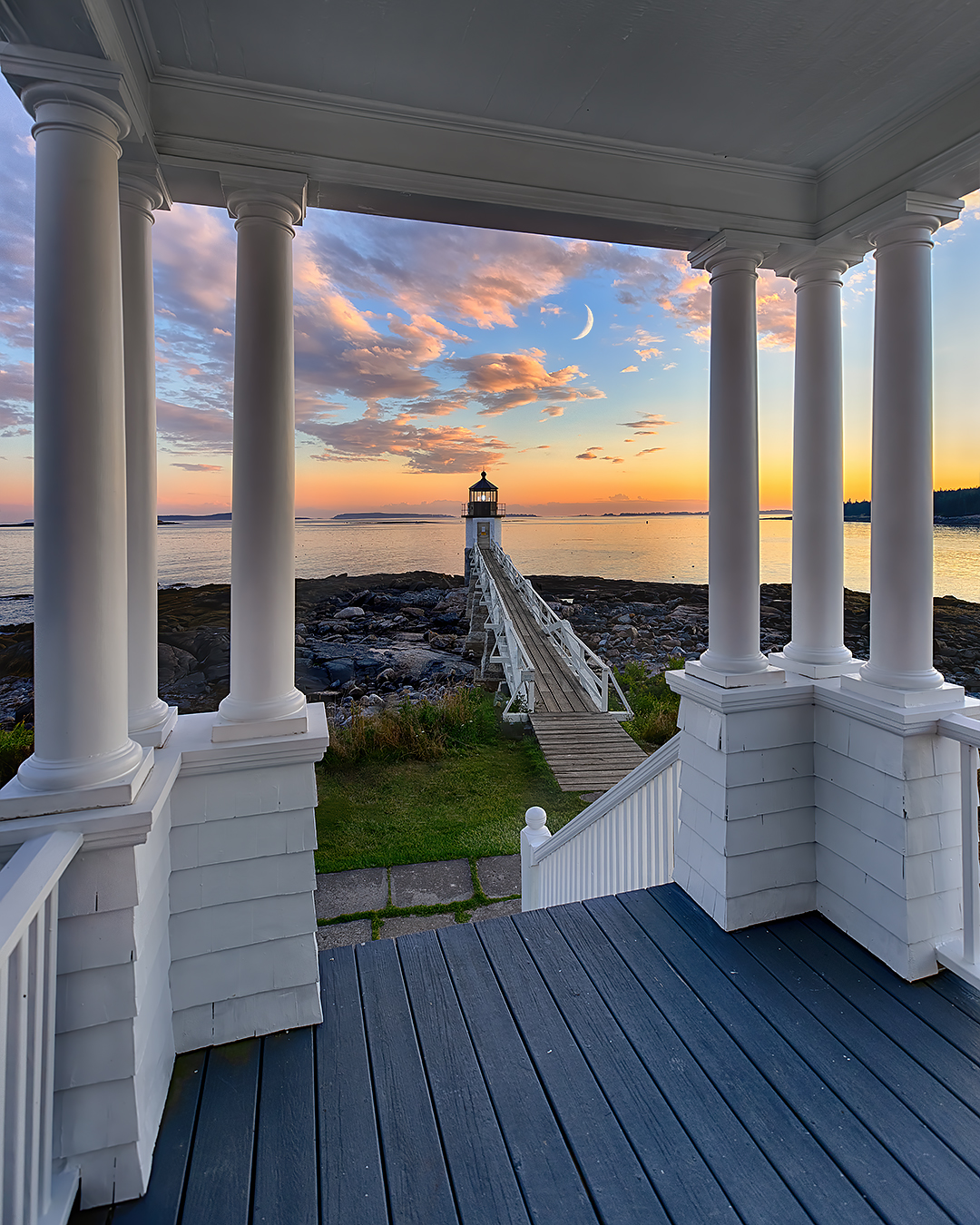 HDMaineleuchtturm bei Sonnenuntergang
