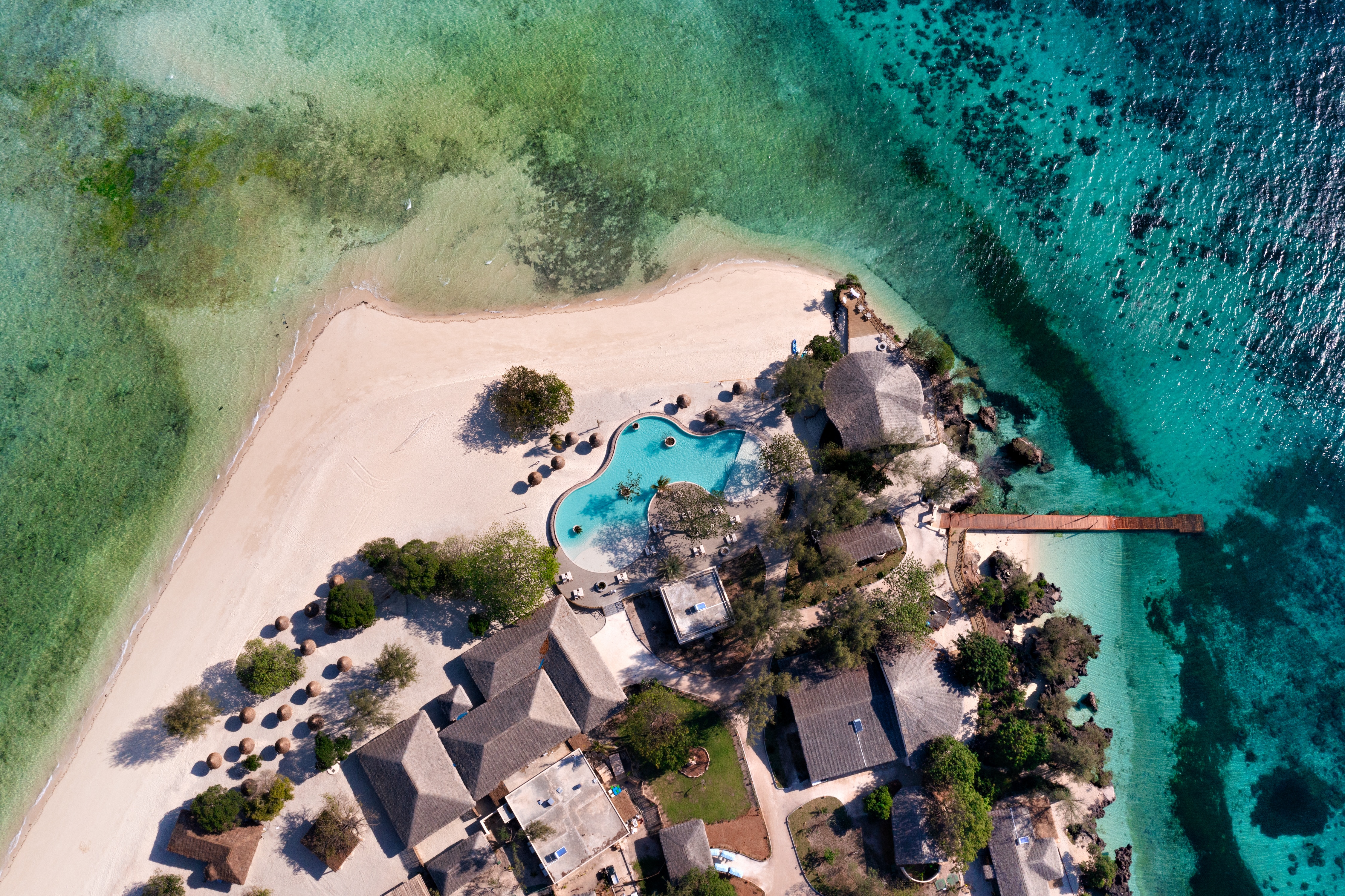 HDHotelTansaniaSansibarBawe IslandAerial Pool view