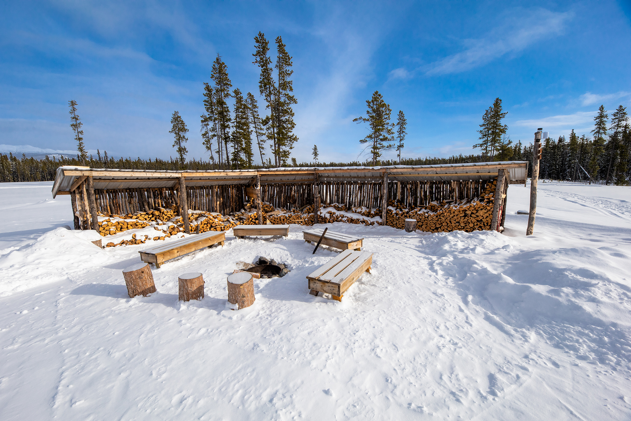 HDYukonNorthern Lights ResortFirepit Winter