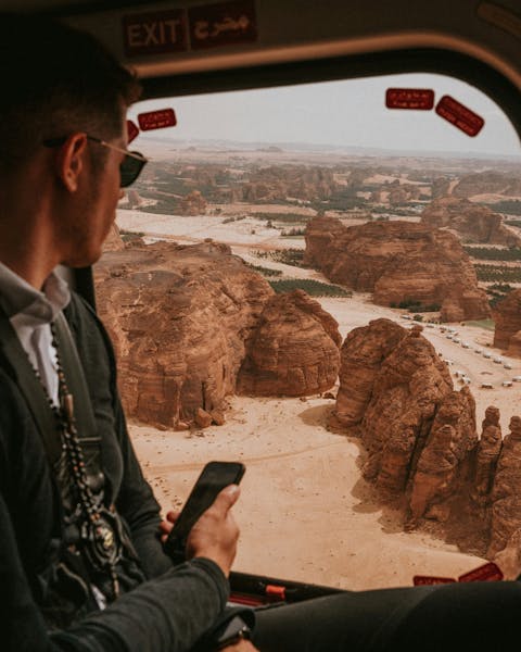 HDSaudi ArabienAlulaDesert aus Heli