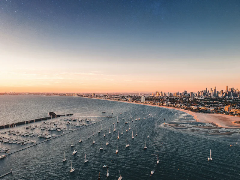 HDAustralienVICMelbourneHafen sunset