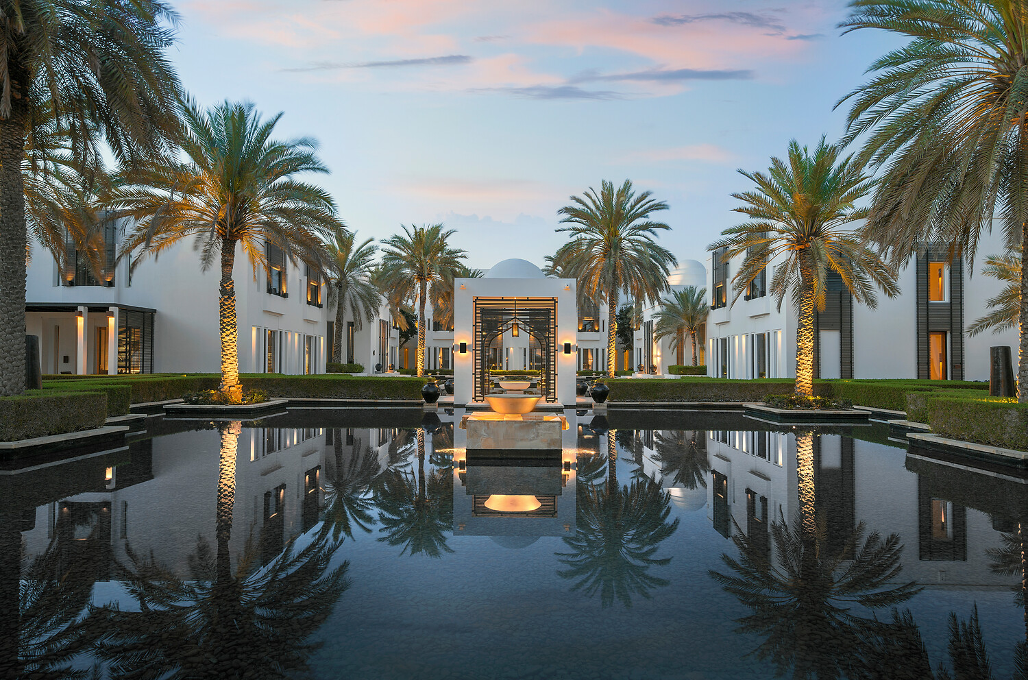 HDHotelOmanThe Chedi Muscat Wassergarten Panorama