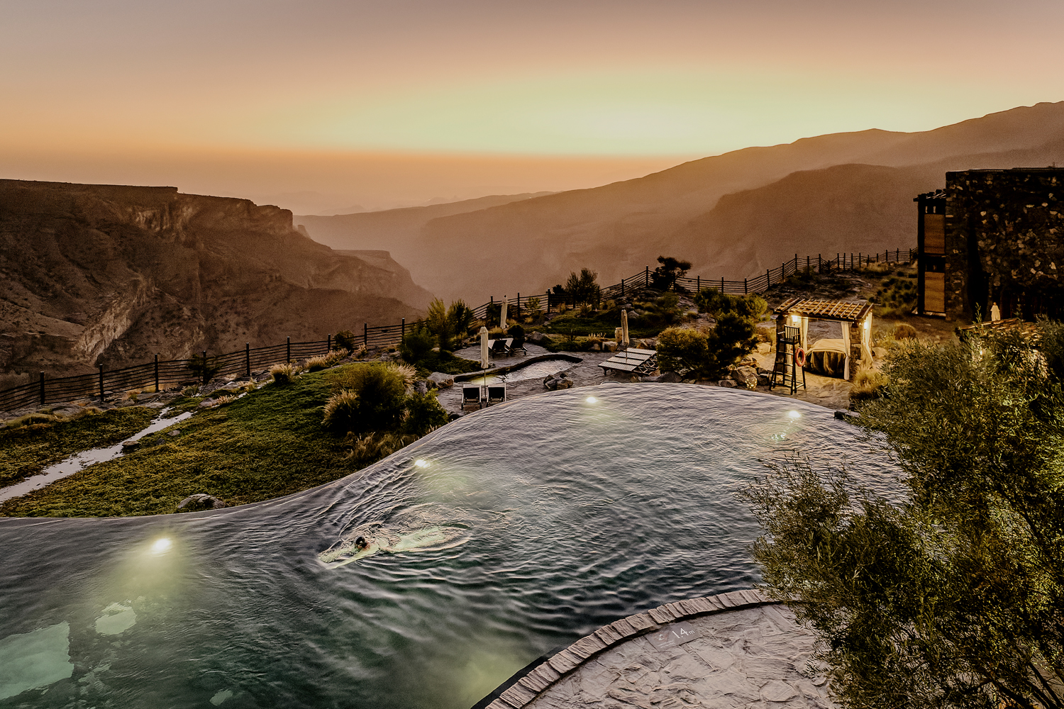 HDHotelOmanAlila Jabal AkhdarPool Sunset