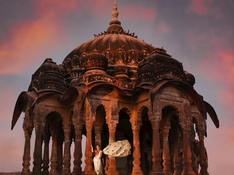 HDIndienJodhpurFrau in Tempel