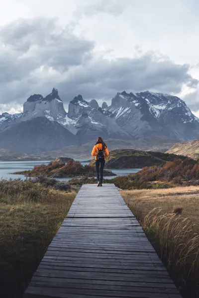 HDChileTorres del PaineWanderin vor Bergen