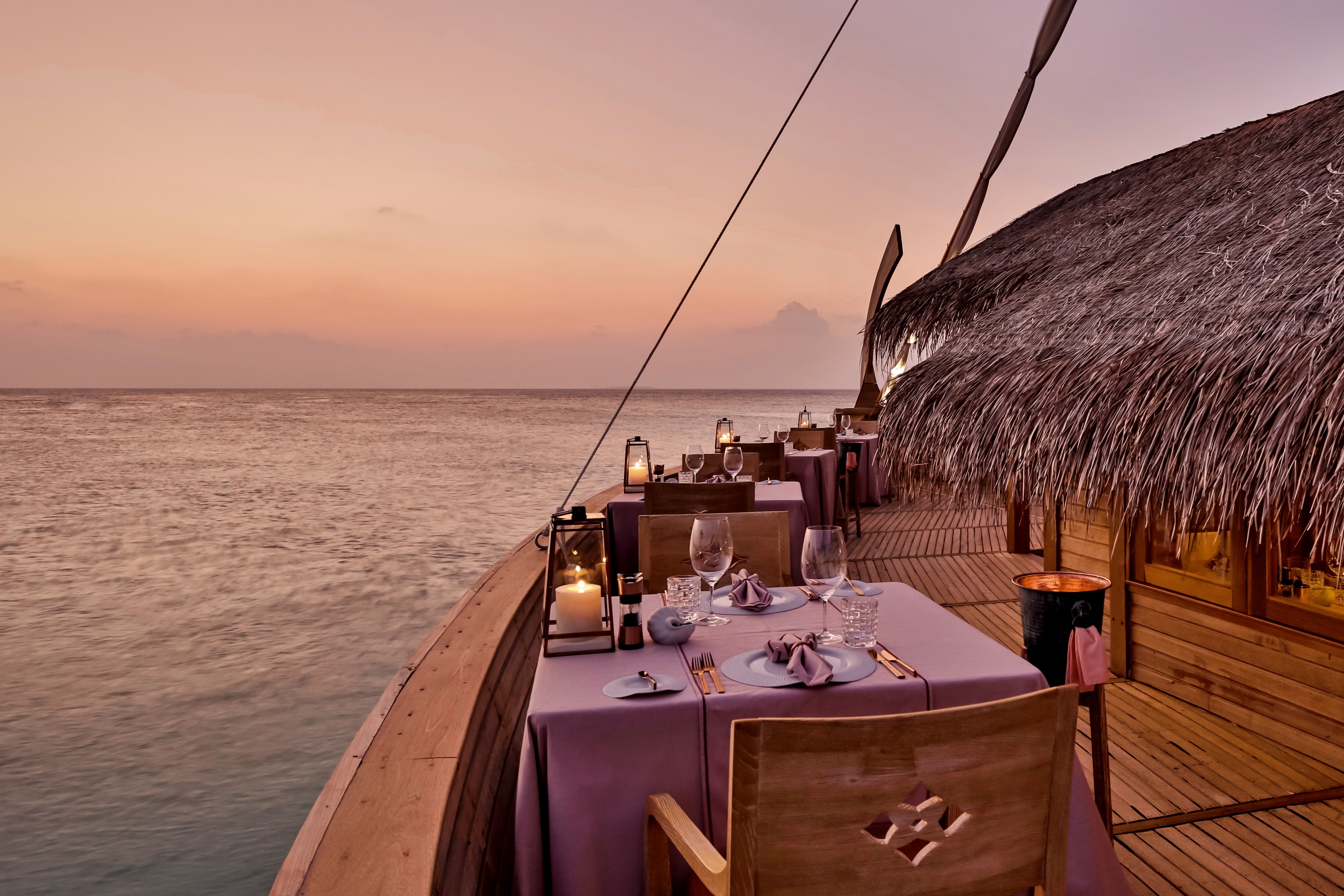 HDHotelMaledivenMilaidhoo MaldivesSunset Dining on the Edge of Paradise